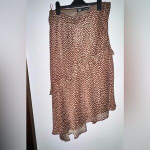 Zara Brown Polka Dot Midi Skirt